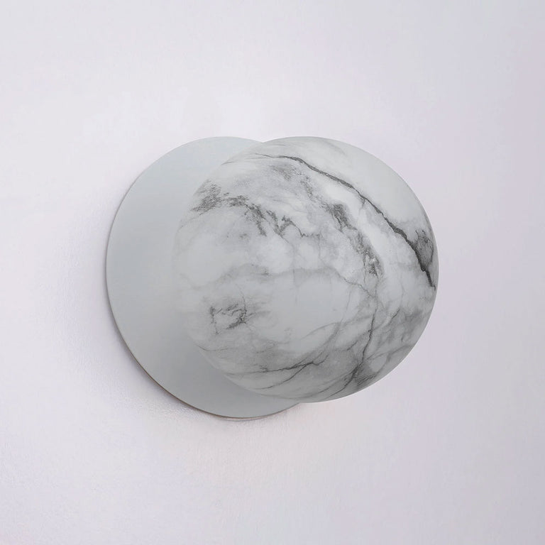 Odessa Marble Opal Glass LED Wall Light With White Base Large / Cool White - LM002WL066