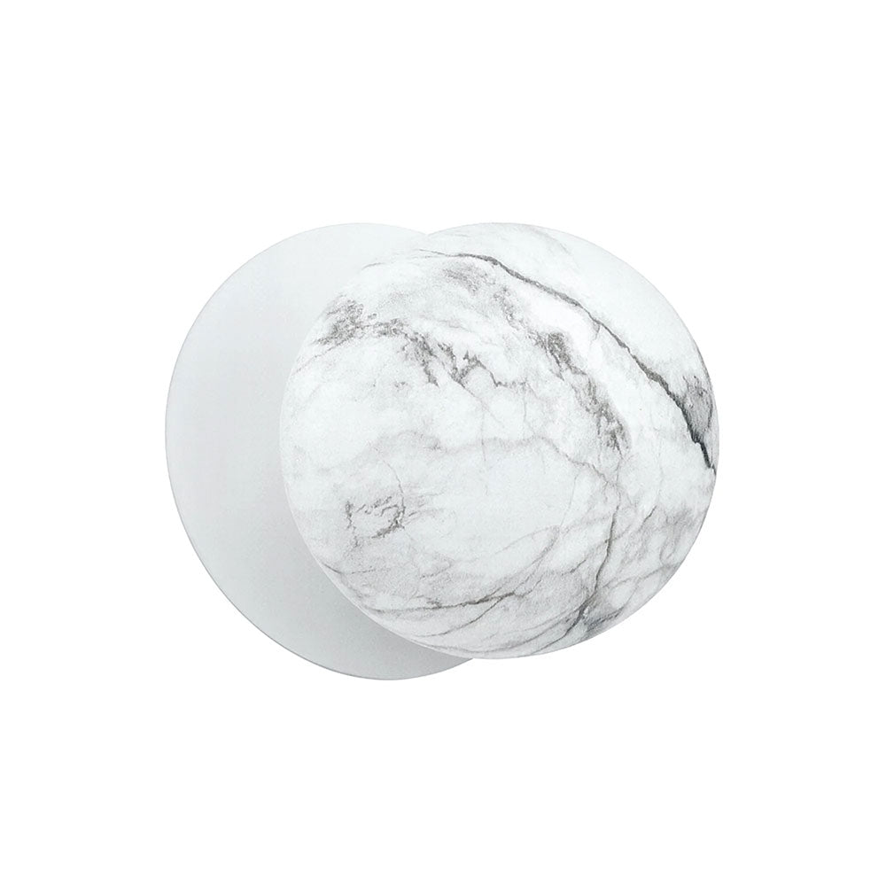 Odessa Marble Opal Glass LED Wall Light With White Base Large / Warm White - LM002WL026