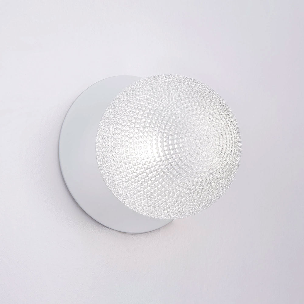 Odessa Diamond Cut Glass LED Wall Light With White Base Large / Cool White - LM002WL068