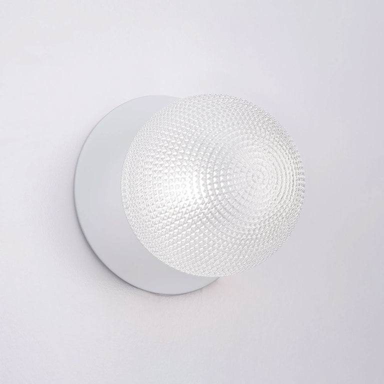 Odessa Diamond Cut Glass LED Wall Light With White Base Large / Cool White - LM002WL068