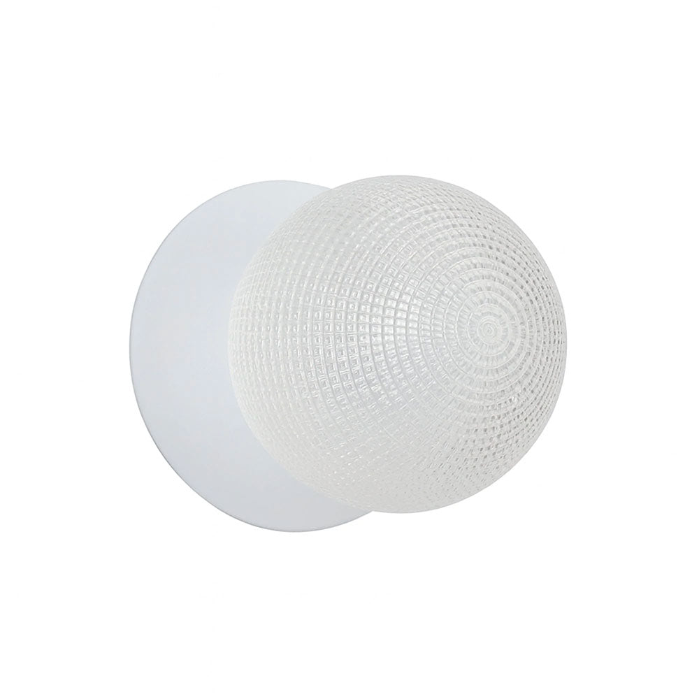 Odessa Diamond Cut Glass LED Wall Light With White Base Large / Cool White - LM002WL068