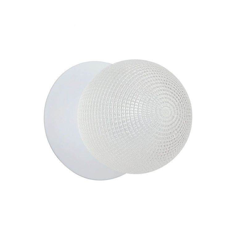 Odessa Diamond Cut Glass LED Wall Light With White Base Large / Cool White - LM002WL068