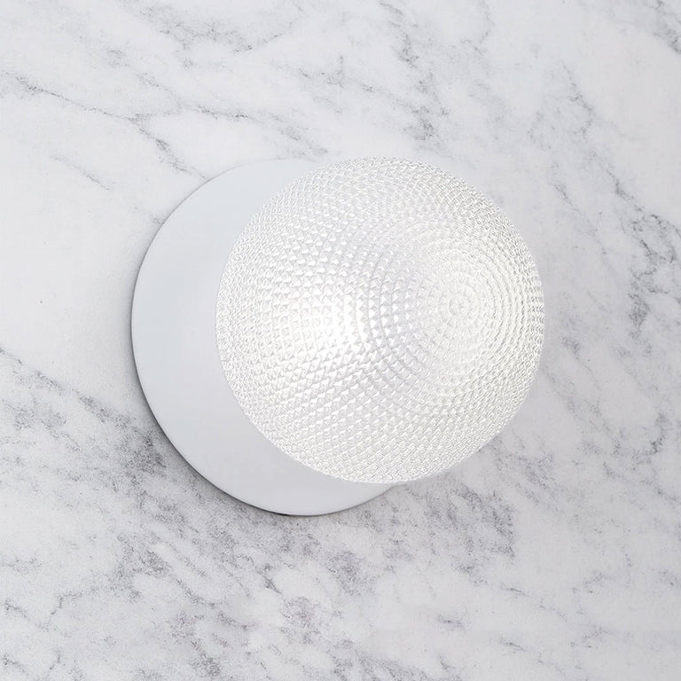 Odessa Diamond Cut Glass LED Wall Light With White Base Large / Cool White - LM002WL068