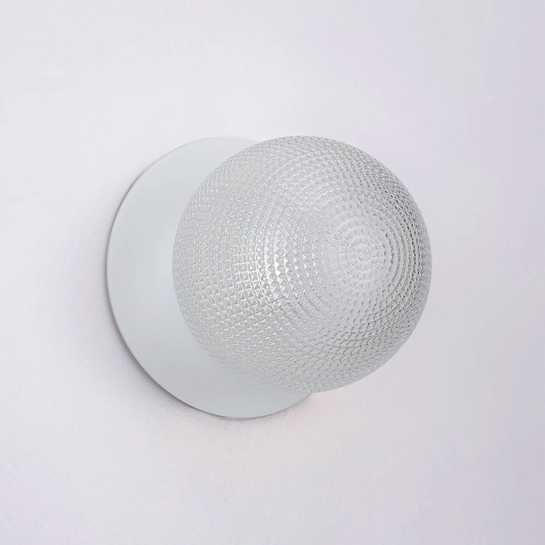 Odessa Diamond Cut Glass LED Wall Light With White Base Large / Cool White - LM002WL068