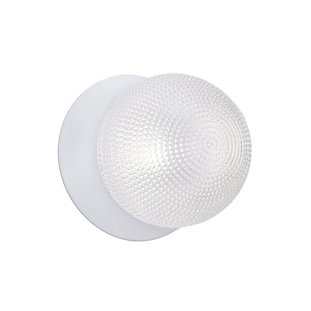 Odessa Diamond Cut Glass LED Wall Light With White Base Large / Cool White - LM002WL068