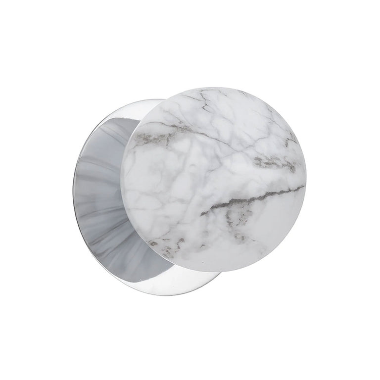 Odessa Marble Opal Glass LED Wall Light With Chrome Base Large / Cool White - LM002WL070