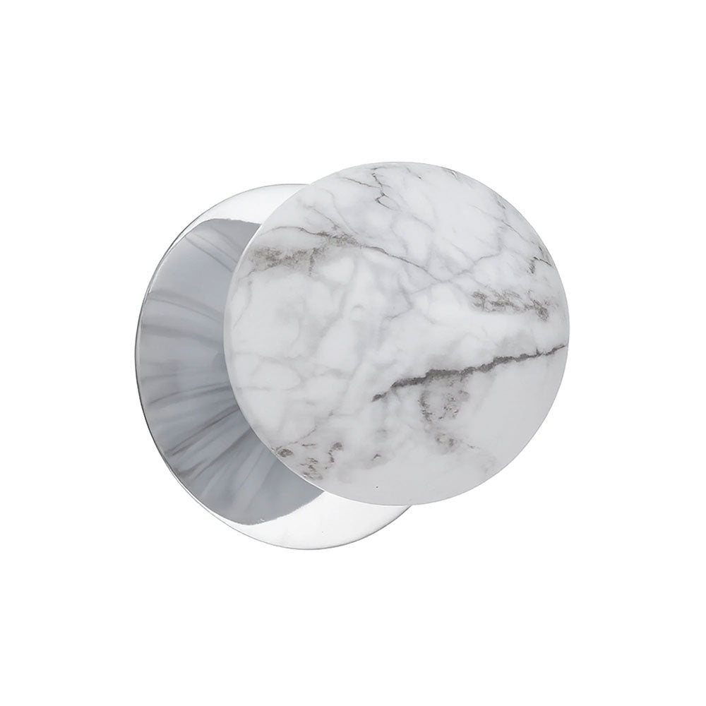 Odessa Marble Opal Glass LED Wall Light With Chrome Base Large / Warm White - LM002WL030