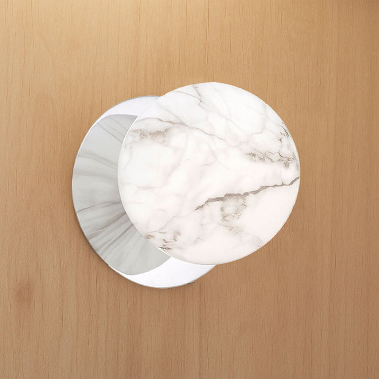 Odessa Marble Opal Glass LED Wall Light With Chrome Base Large / Cool White - LM002WL070