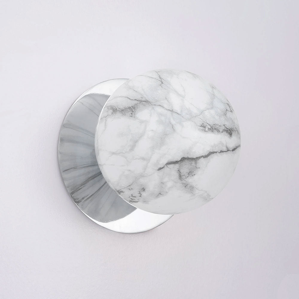 Odessa Marble Opal Glass LED Wall Light With Chrome Base Large / Warm White - LM002WL030