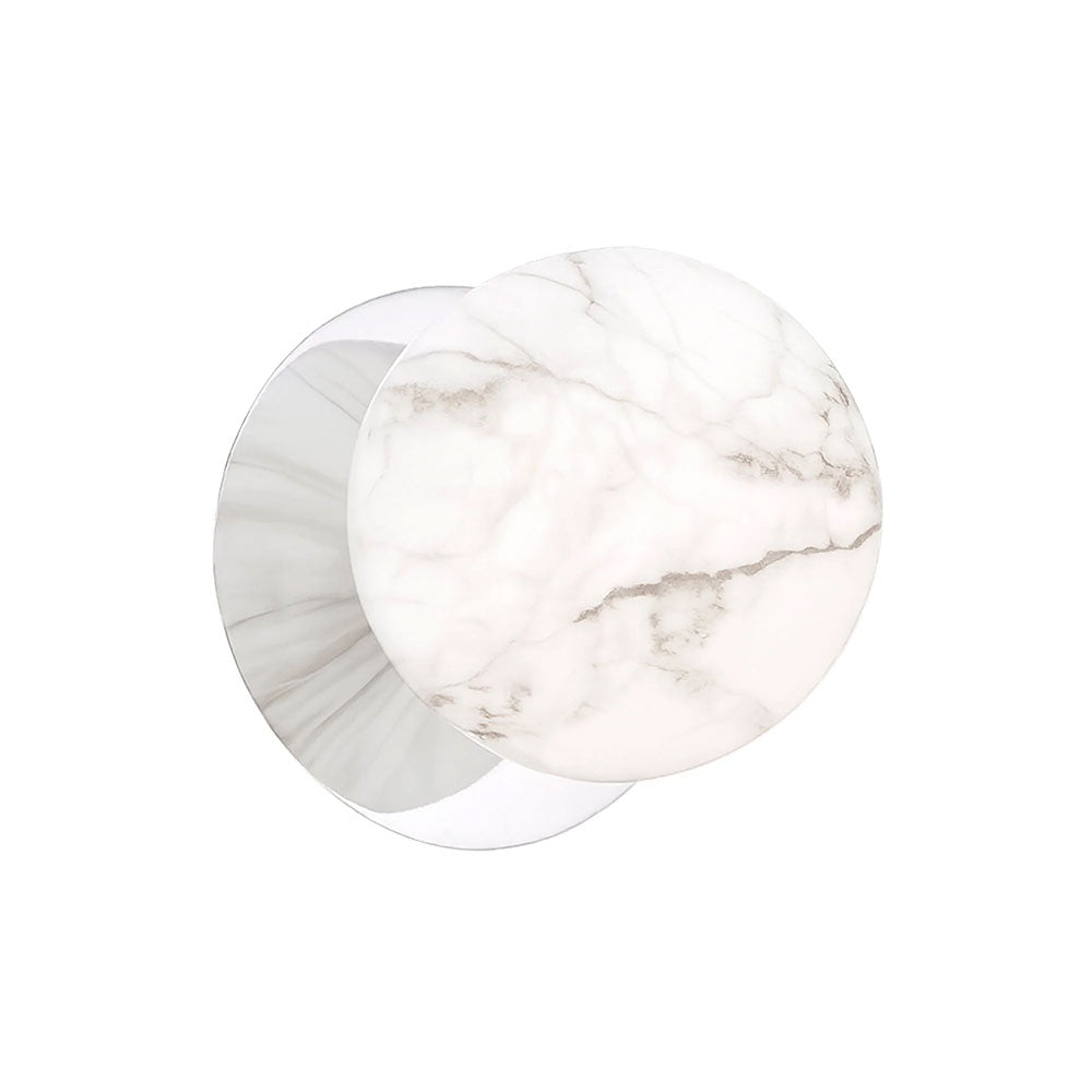 Odessa Marble Opal Glass LED Wall Light With Chrome Base Large / Cool White - LM002WL070