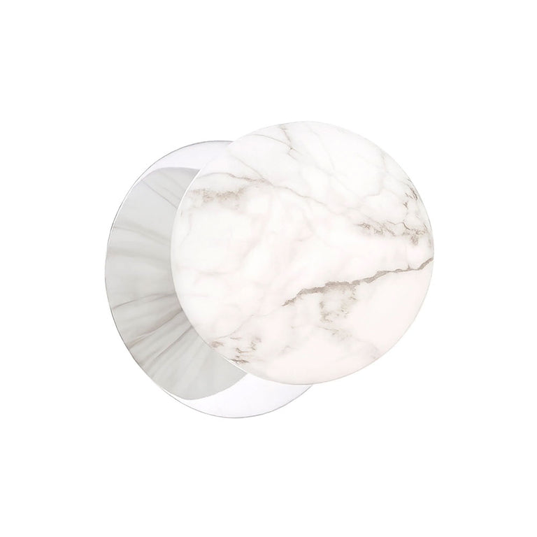 Odessa Marble Opal Glass LED Wall Light With Chrome Base Large / Warm White - LM002WL030