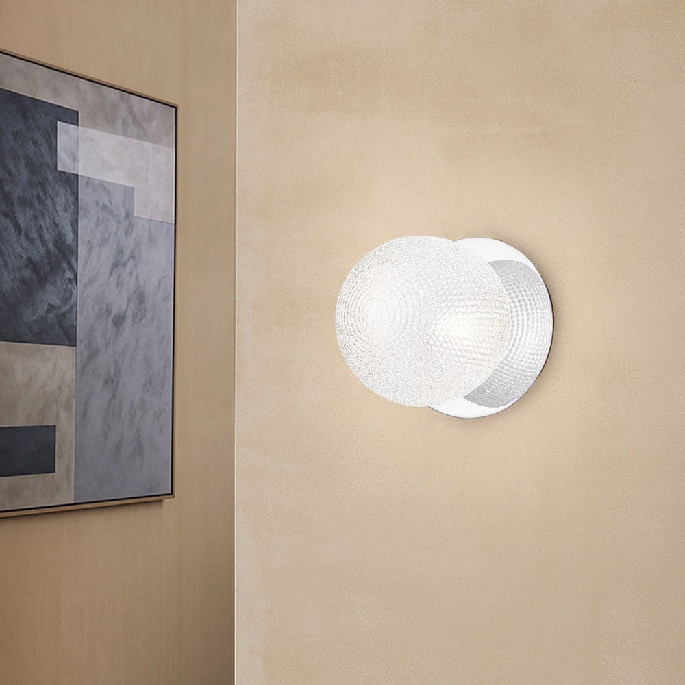 Odessa Diamond Cut Glass LED Wall Light With Chrome Base Large / Cool White - LM002WL072