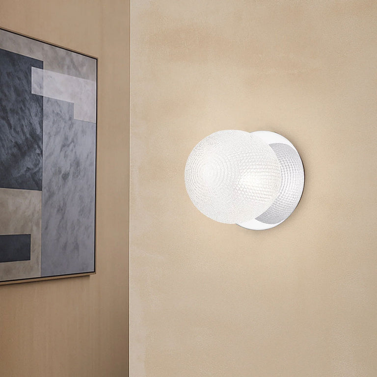 Odessa Diamond Cut Glass LED Wall Light With Chrome Base Large / Cool White - LM002WL072