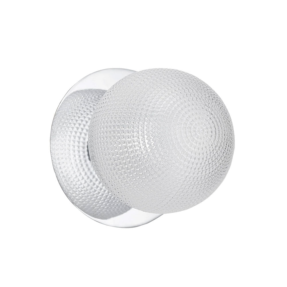 Odessa Diamond Cut Glass LED Wall Light With Chrome Base Large / Cool White - LM002WL072