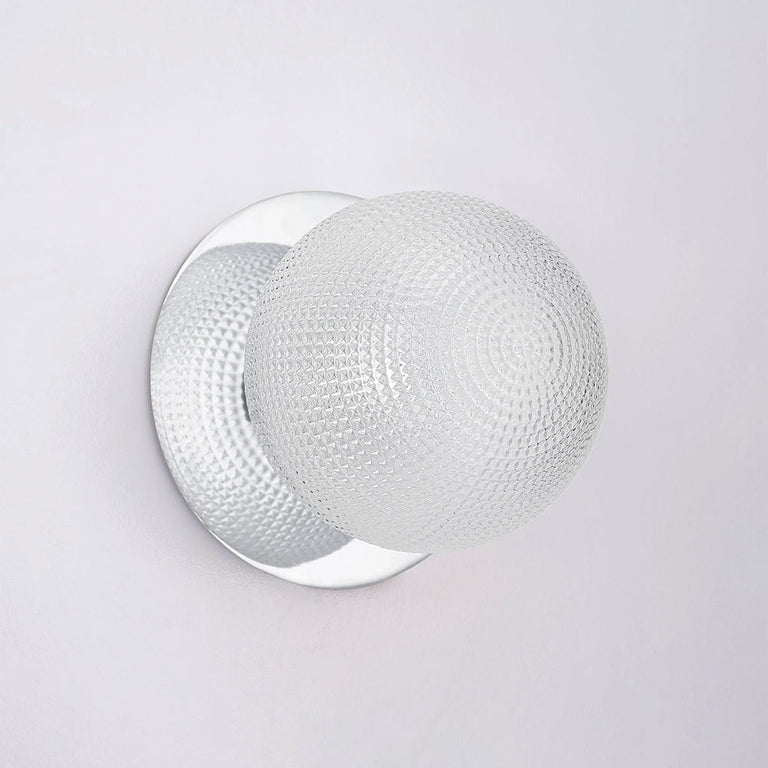 Odessa Diamond Cut Glass LED Wall Light With Chrome Base Large / Warm White - LM002WL032