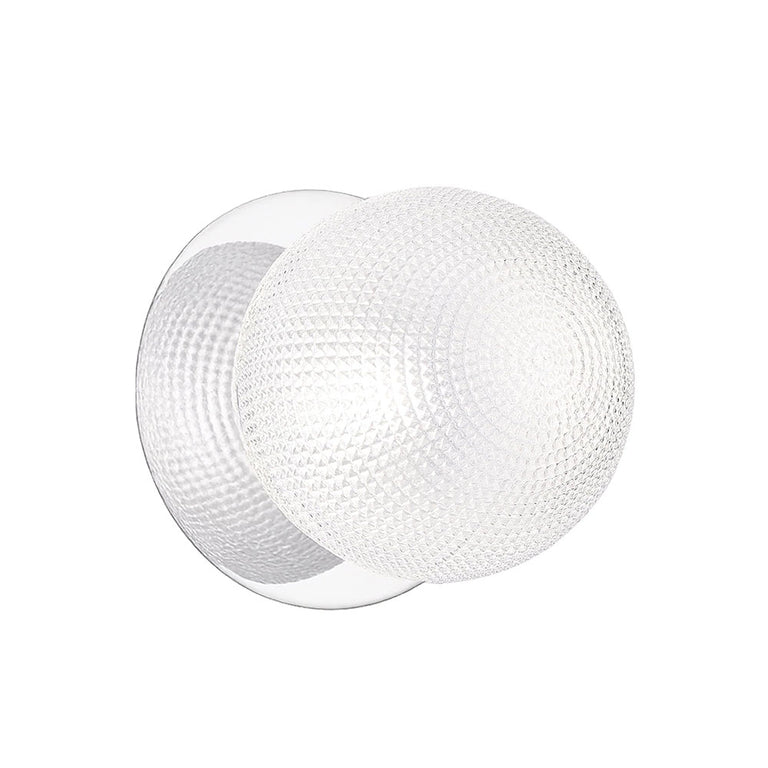Odessa Diamond Cut Glass LED Wall Light With Chrome Base Large / Warm White - LM002WL032