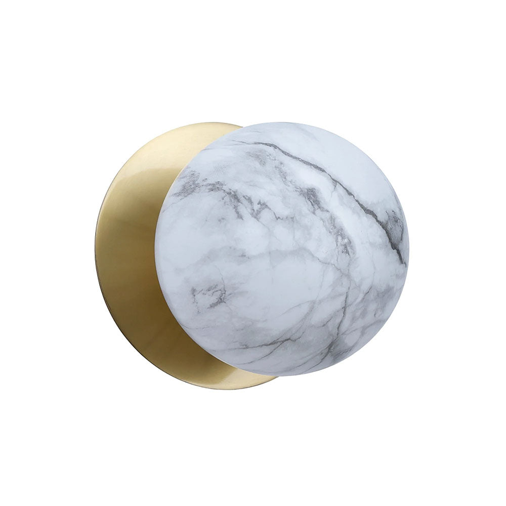 Odessa Marble Opal Glass LED Wall Light With Brass Base Large / Warm White - LM002WL034