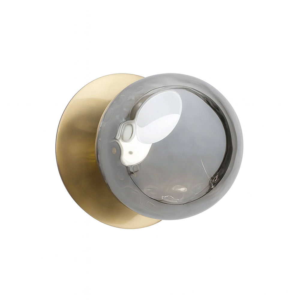 Odessa Molten Ripple Glass LED Wall Light With Brass Base Large / Cool White - LM002WL075