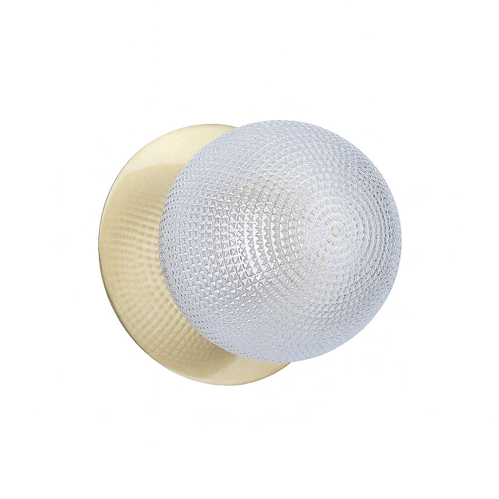 Odessa Diamond Cut Glass LED Wall Light With Brass Base Large / Cool White - LM002WL076