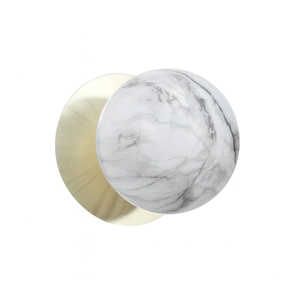 Odessa Marble Opal Glass LED Wall Light With Gold Base Large / Cool White - LM002WL078
