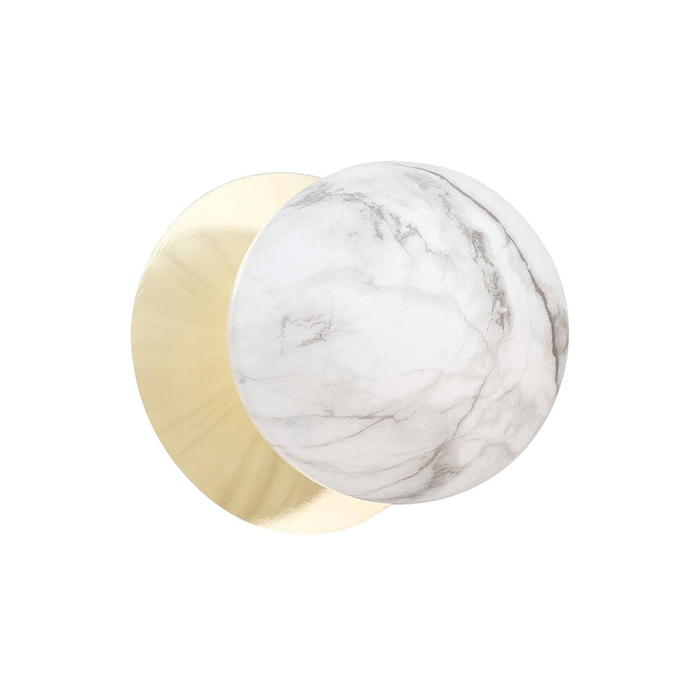 Odessa Marble Opal Glass LED Wall Light With Gold Base Large / Cool White - LM002WL078