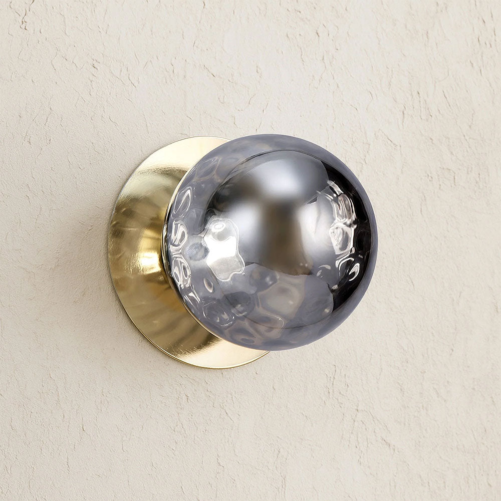 Odessa Molten Ripple Glass LED Wall Light With Gold Base Large / Warm White - LM002WL039