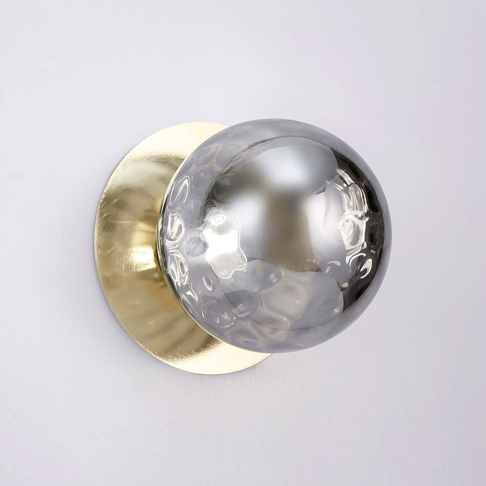 Odessa Molten Ripple Glass LED Wall Light With Gold Base Large / Warm White - LM002WL039