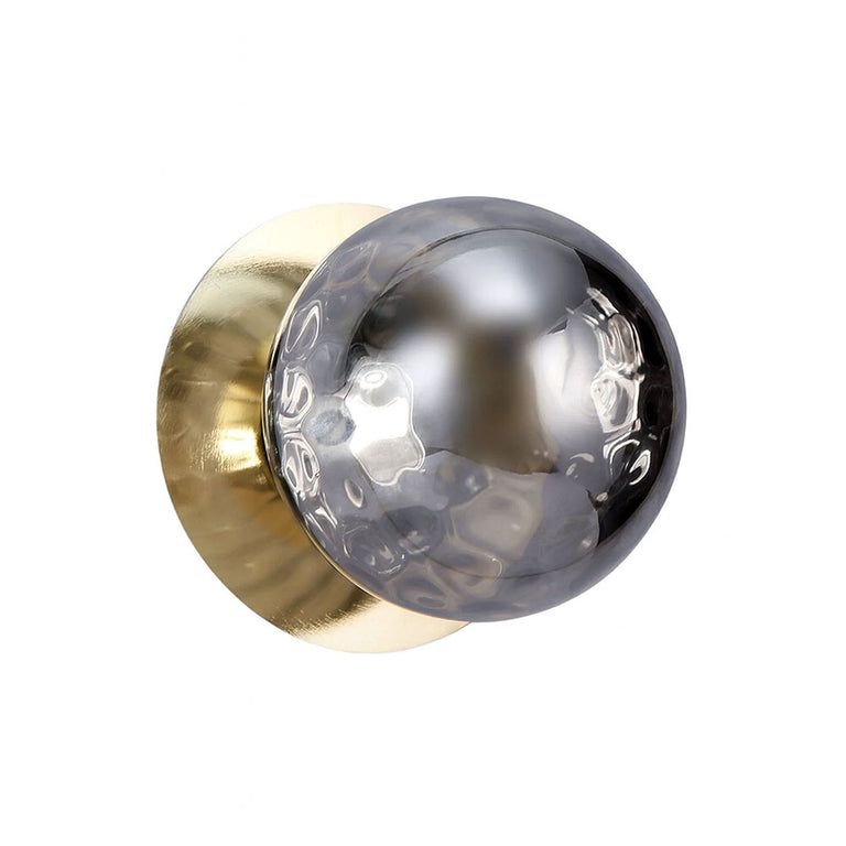 Odessa Molten Ripple Glass LED Wall Light With Gold Base Large / Warm White - LM002WL039