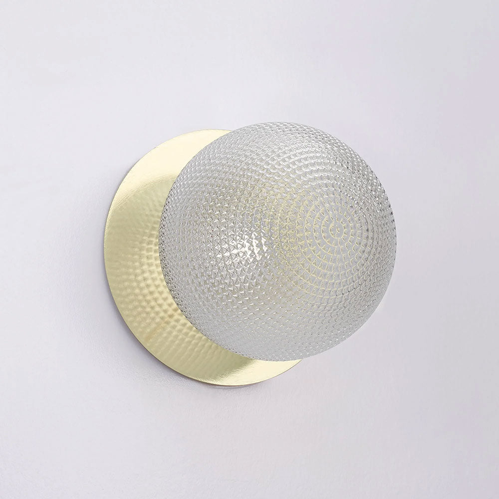 Odessa Diamond Cut Glass LED Wall Light With Gold Base Large / Cool White - LM002WL080