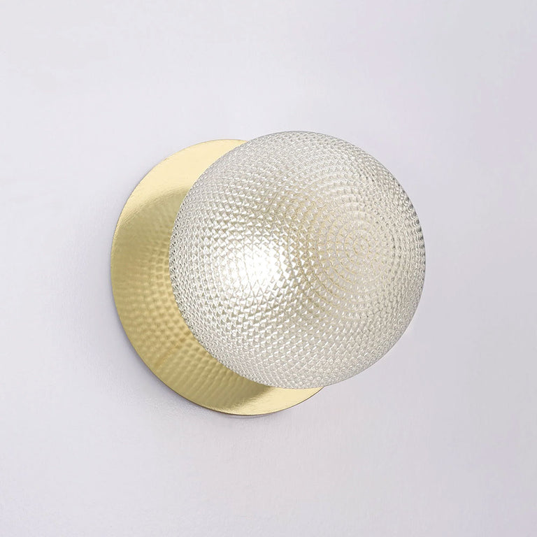 Odessa Diamond Cut Glass LED Wall Light With Gold Base Large / Cool White - LM002WL080