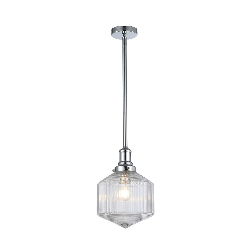 Jefferson Small Rod Pendant Clear Chrome - LOI1001252A