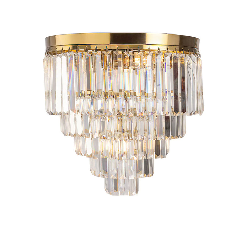 Celestial 6 Light Crystal Flush Mount Satin Brass - LOI1001596