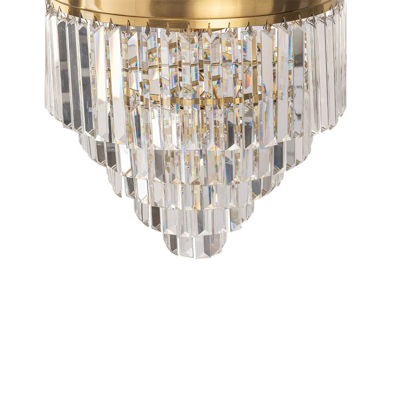 Celestial 6 Light Crystal Flush Mount Satin Brass - LOI1001596