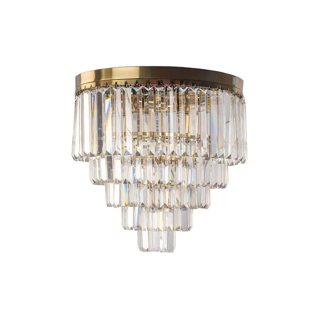 Celestial 6 Light Crystal Flush Mount Satin Brass - LOI1001596