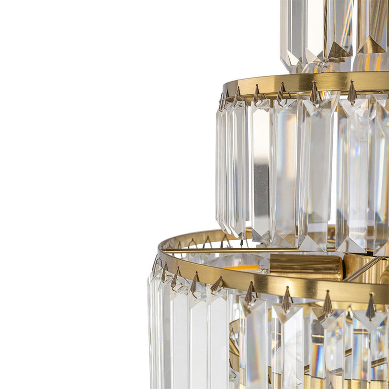 Celestial 6 Tier 9 Light Crystal Pendant Satin Brass - LOI1001600