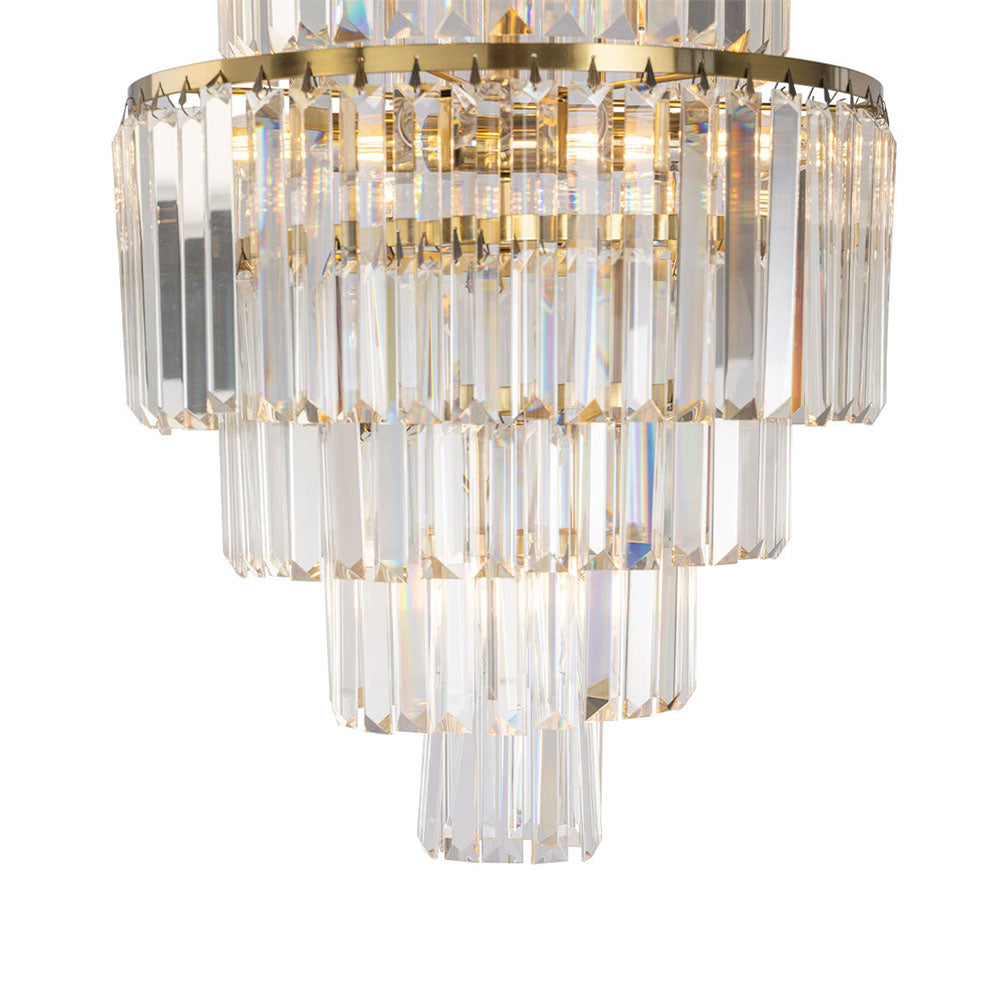 Celestial 6 Tier 9 Light Crystal Pendant Satin Brass - LOI1001600