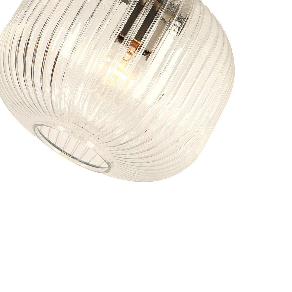 Main Ribbed Glass Pendant Brushed Nickel - LOI1001611