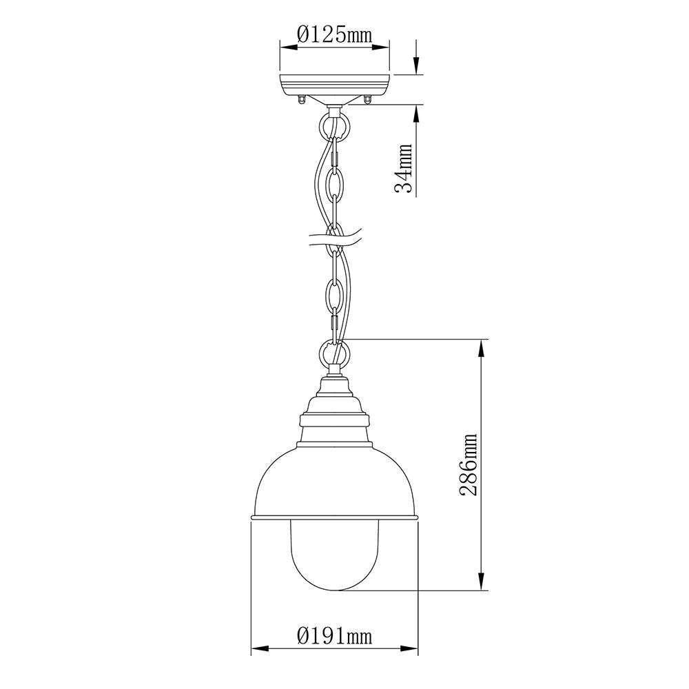 Parkway Small Interior Chain Pendant Antique Bronze - LOI1001667