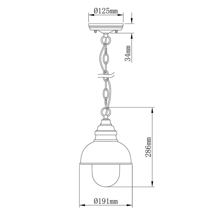Parkway Small Interior Chain Pendant Antique Bronze - LOI1001667
