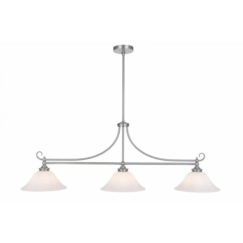 Dallas 3 Light Bench Pendant Brushed Nickel - LOI1001674