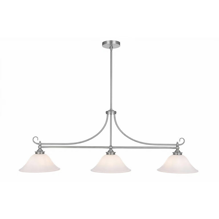 Dallas 3 Light Bench Pendant Brushed Nickel - LOI1001674