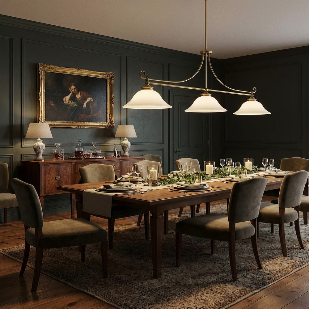 Dallas 3 Light Bench Pendant Satin Brass - LOI1001675
