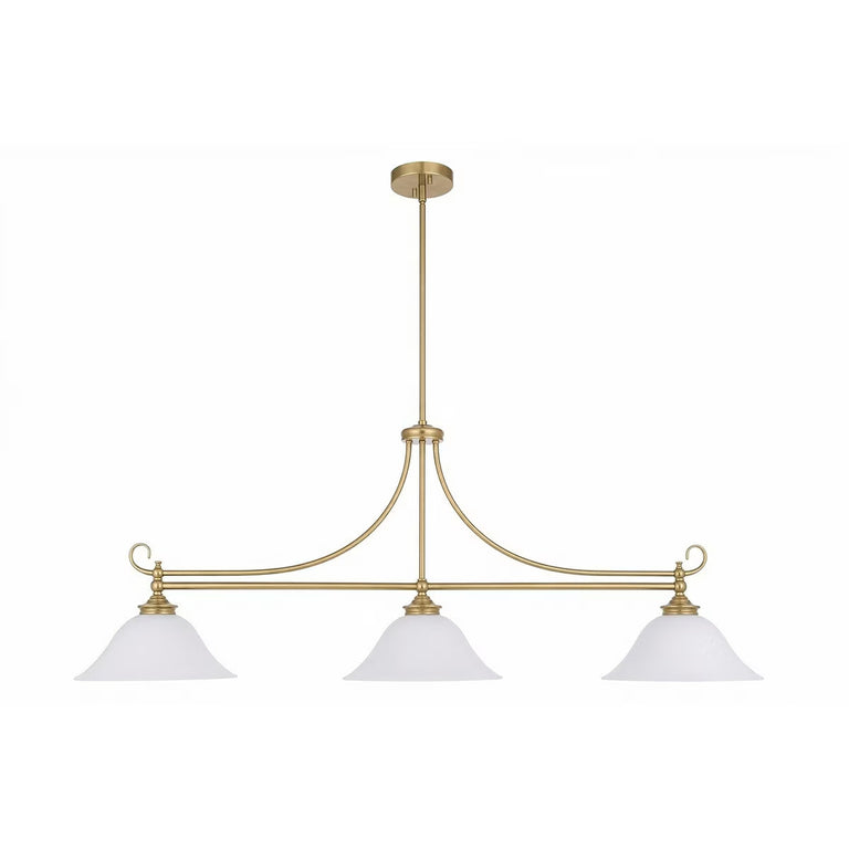 Dallas 3 Light Bench Pendant Satin Brass - LOI1001675