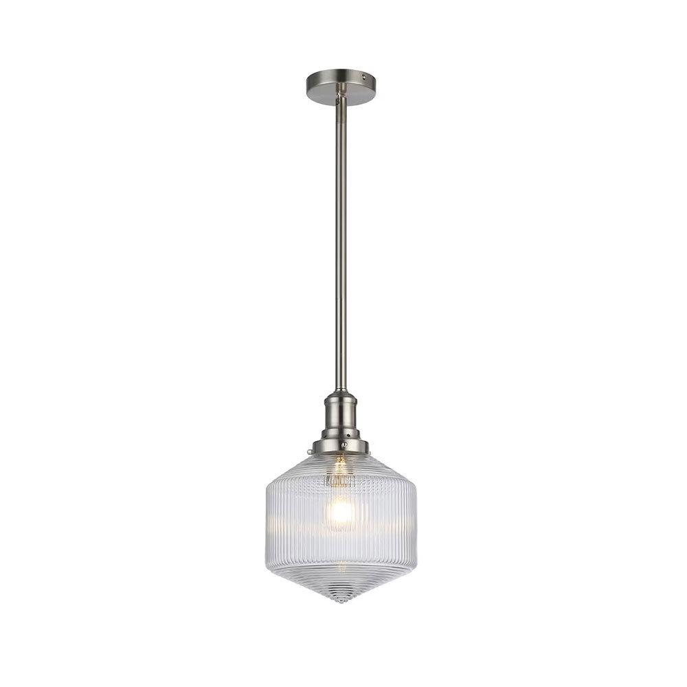 Jefferson Small Rod Pendant Clear / Brushed Nickel - LOI1001697A