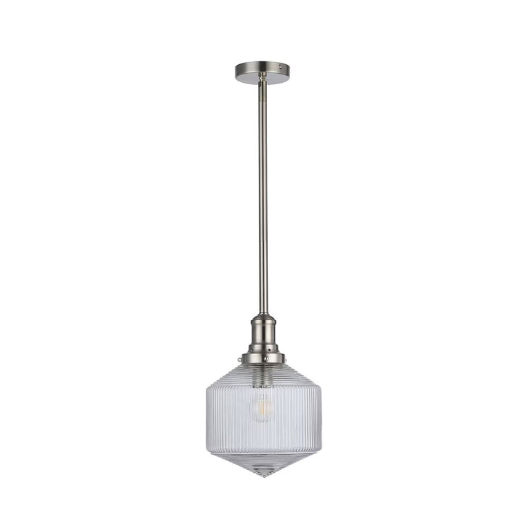 Jefferson Small Rod Pendant Clear / Brushed Nickel - LOI1001697A