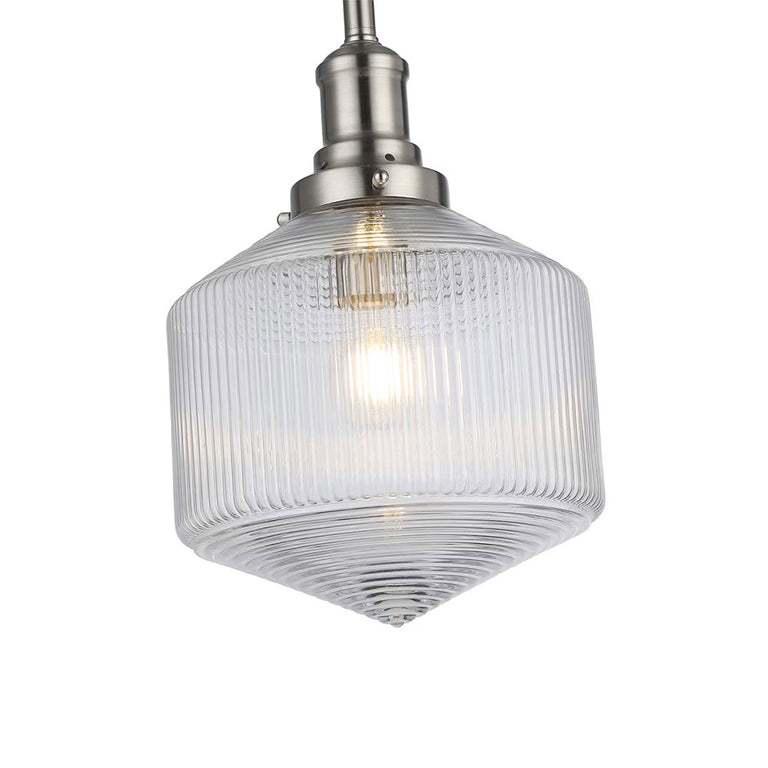 Jefferson Small Rod Pendant Clear / Brushed Nickel - LOI1001697A