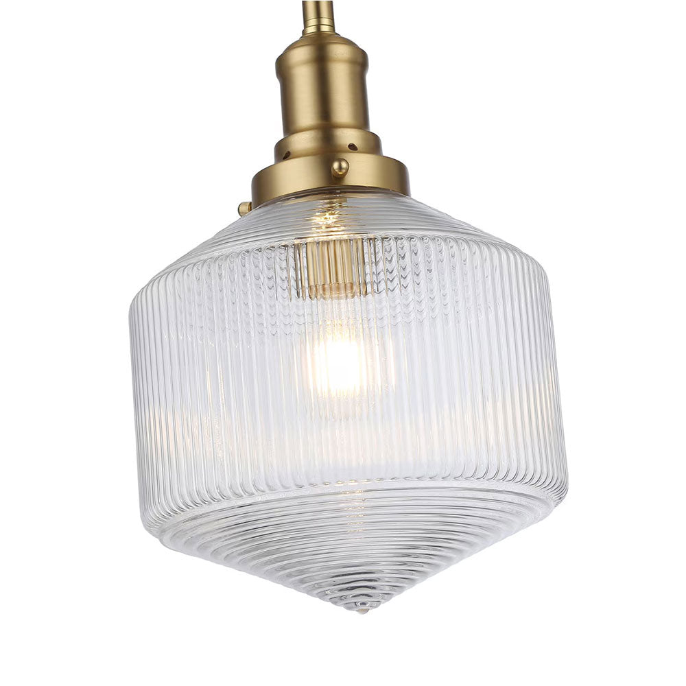 Jefferson Small Rod Pendant Clear / Satin Brass - LOI1001698A