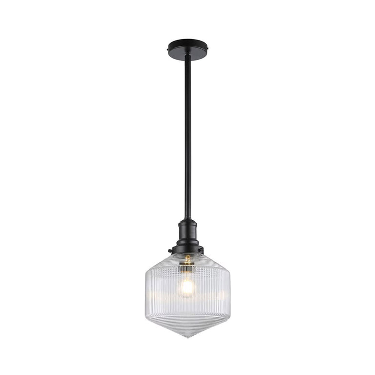 Jefferson Small Rod Pendant Clear / Matt Black - LOI1001699A