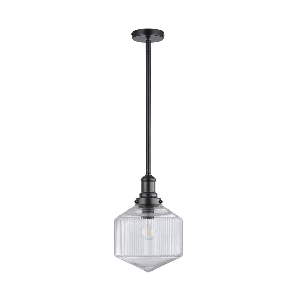 Jefferson Small Rod Pendant Clear / Matt Black - LOI1001699A