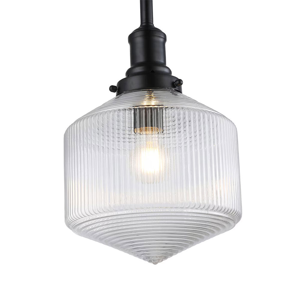 Jefferson Small Rod Pendant Clear / Matt Black - LOI1001699A
